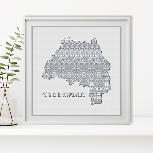 Tyne & Wear Blackwork Pattern by Peppermint Purple