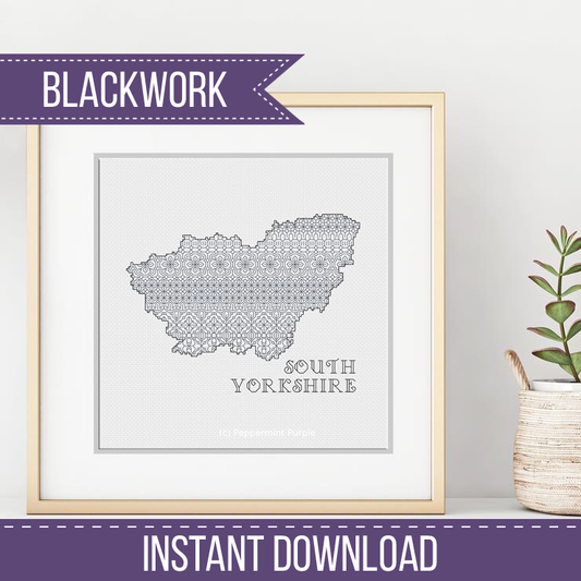 South Yorkshire Blackwork Pattern by Peppermint Purple