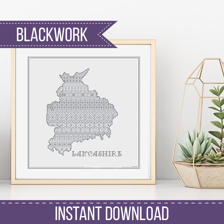 Lancashire Blackwork Pattern by Peppermint Purple