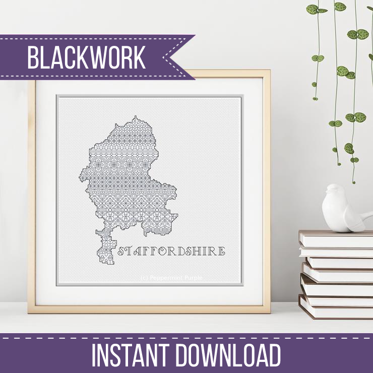 Staffordshire Blackwork Pattern by Peppermint Purple