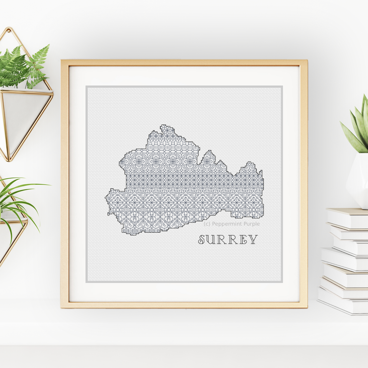 Surrey Blackwork Blackwork Pattern by Peppermint Purple