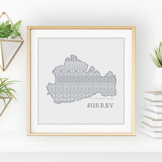 Surrey Blackwork Blackwork Pattern by Peppermint Purple
