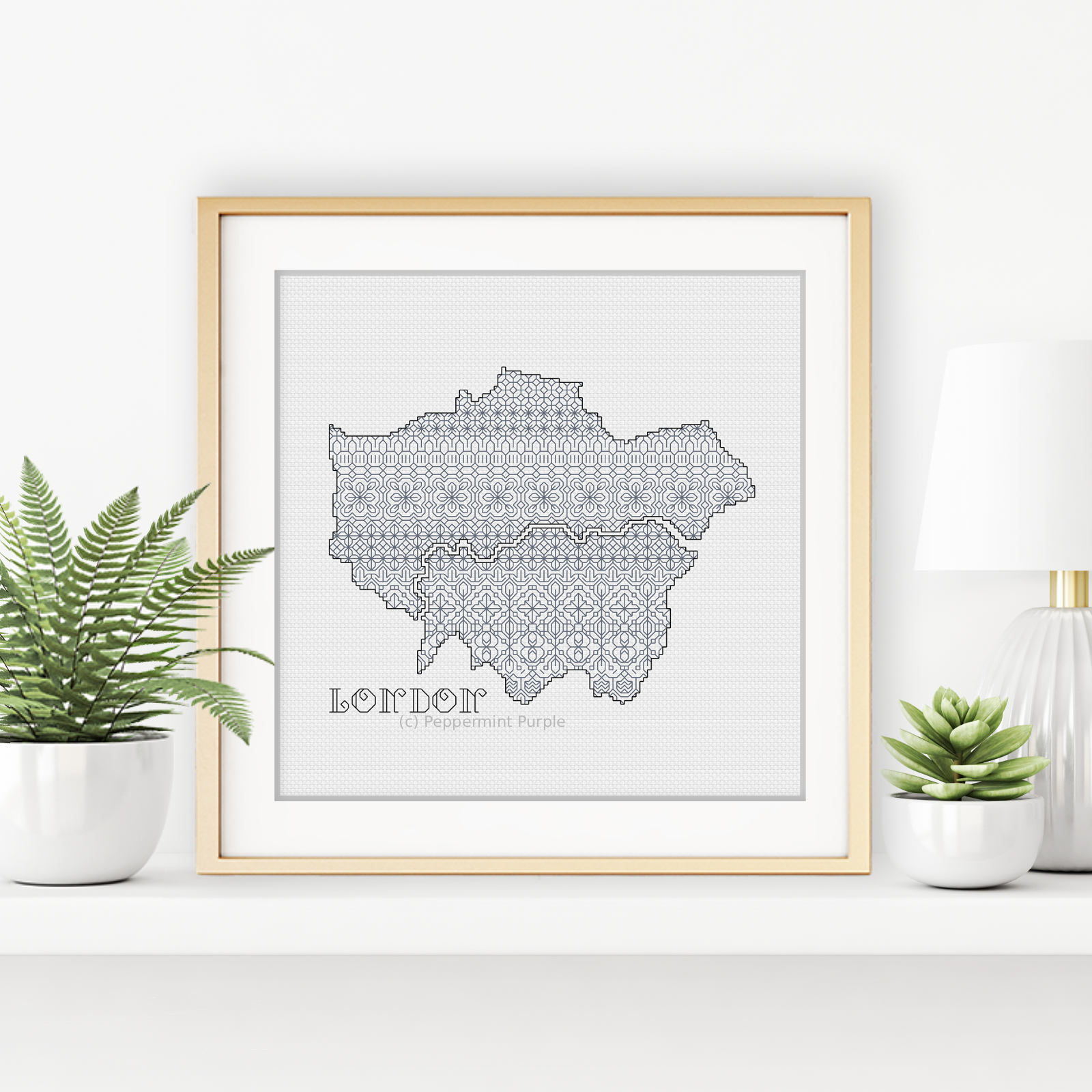 London Blackwork Pattern Blackwork Pattern by Peppermint Purple