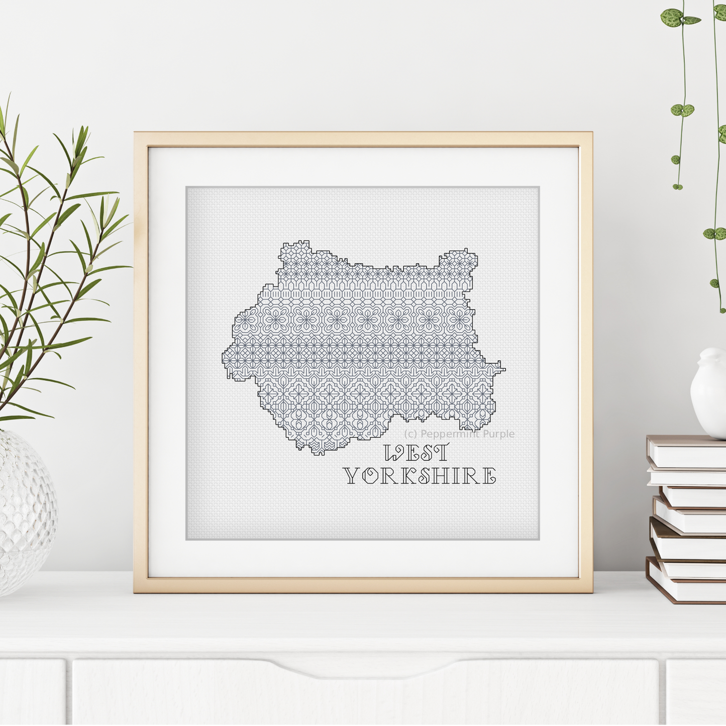 West Yorkshire Blackwork Pattern Blackwork Pattern by Peppermint Purple