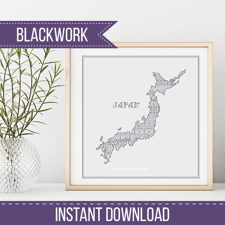 Japan Blackwork Pattern Blackwork Pattern by Peppermint Purple