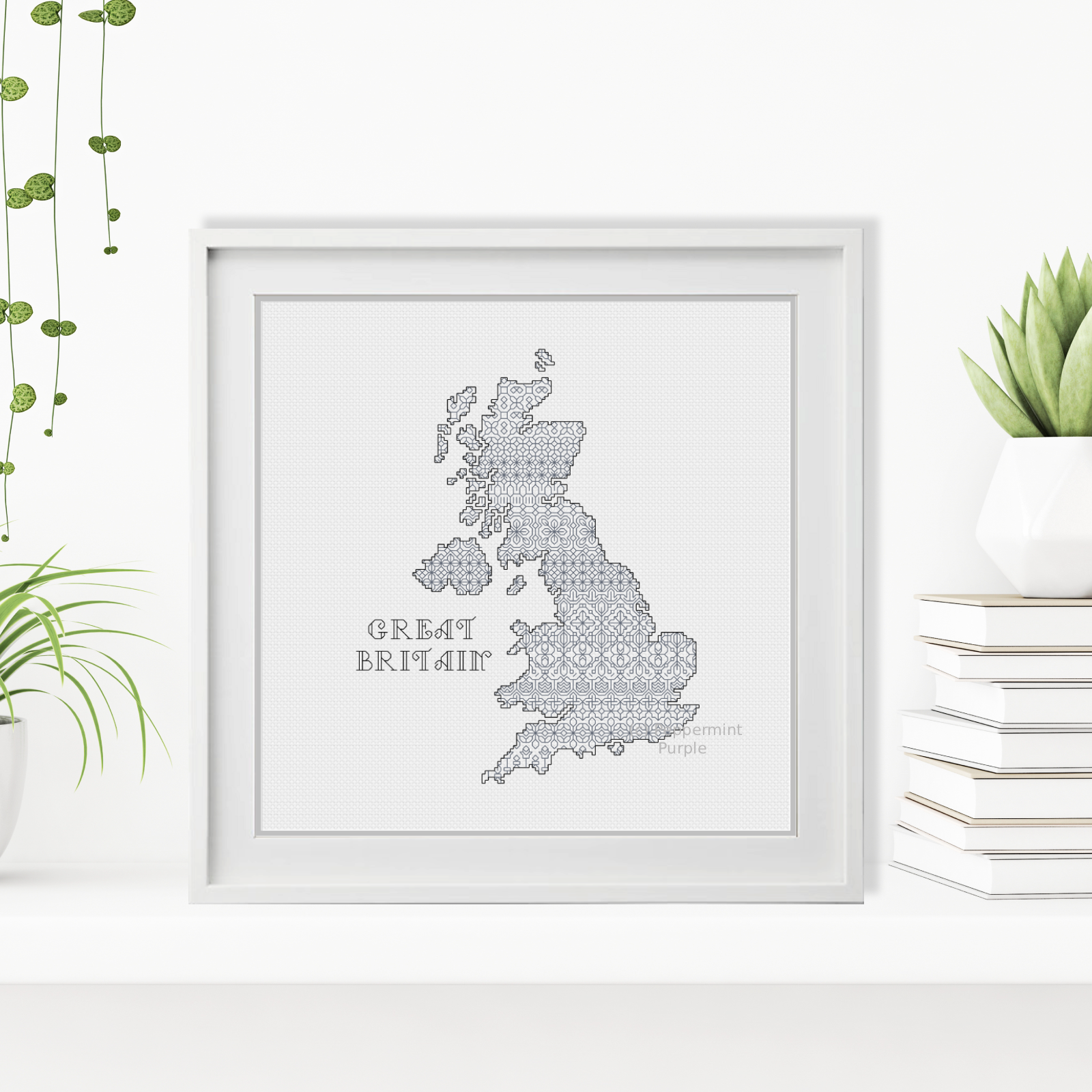 Great Britain Blackwork Blackwork Pattern by Peppermint Purple