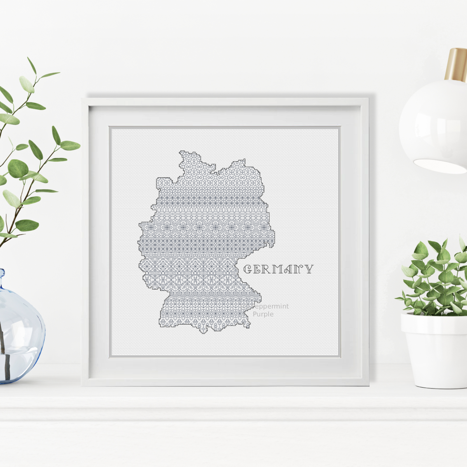 Germany Blackwork Pattern Blackwork Pattern by Peppermint Purple