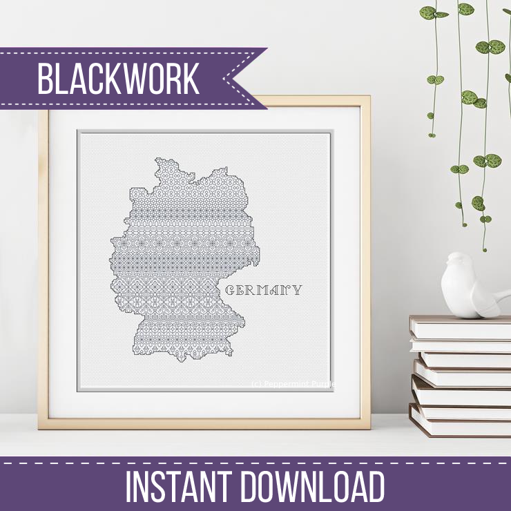 Germany Blackwork Pattern Blackwork Pattern by Peppermint Purple