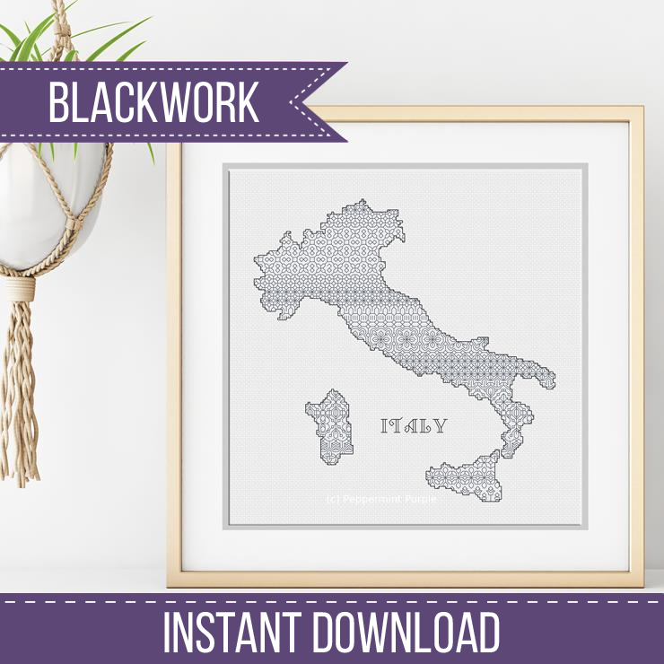 Italy Blackwork Pattern Blackwork Pattern by Peppermint Purple