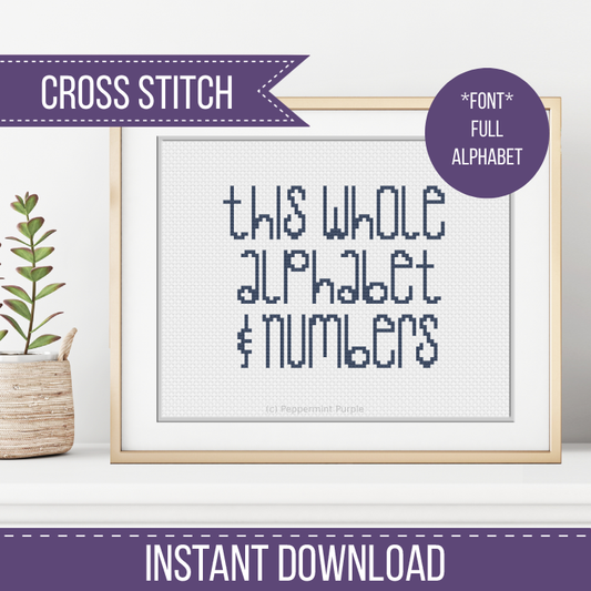 Kids Style Font Cross Stitch Font by Peppermint Purple