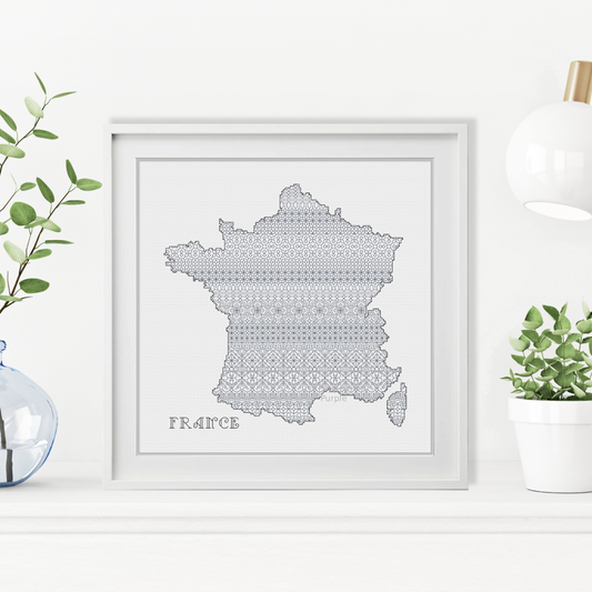 France Blackwork Pattern Blackwork Pattern by Peppermint Purple
