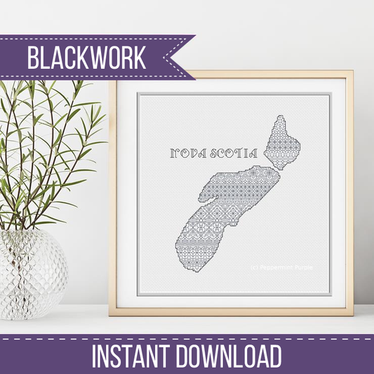 Nova Scotia Blackwork Blackwork Pattern by Peppermint Purple