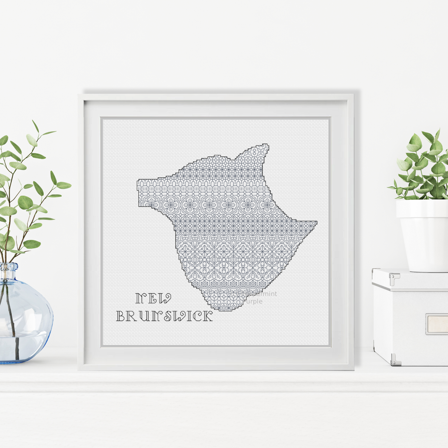New Brunswick Blackwork Blackwork Pattern by Peppermint Purple