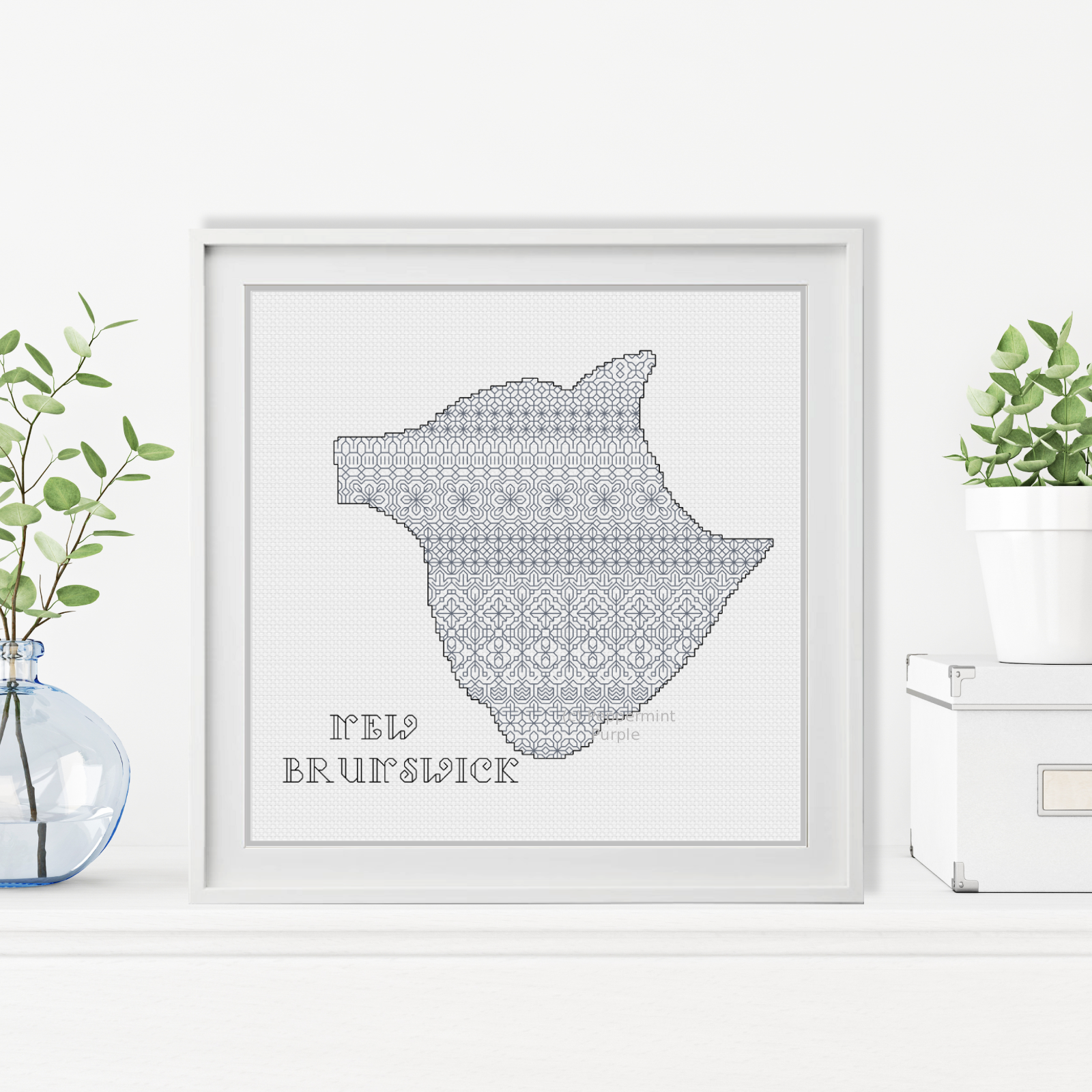 New Brunswick Blackwork Blackwork Pattern by Peppermint Purple