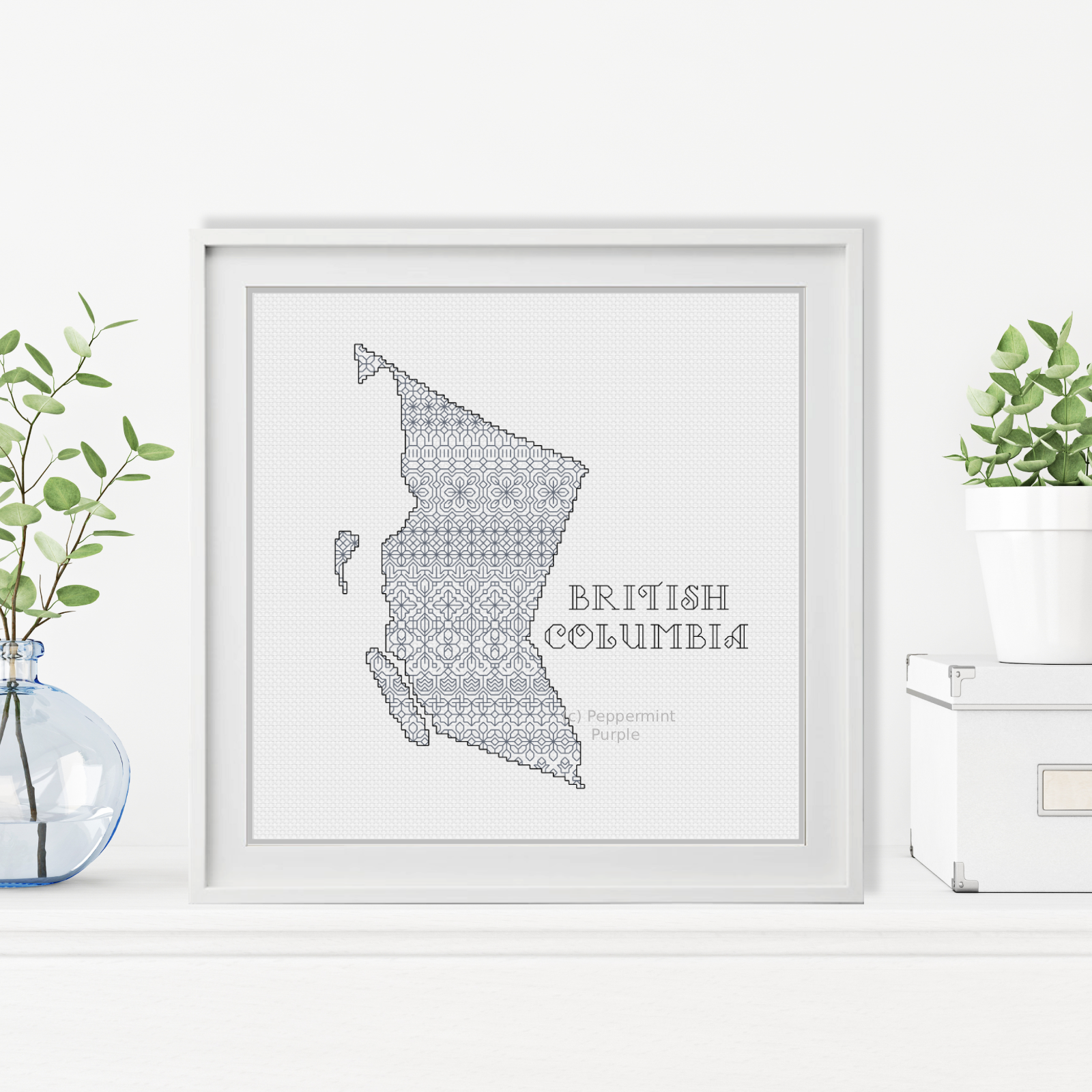 British Columbia Blackwork Blackwork Pattern by Peppermint Purple