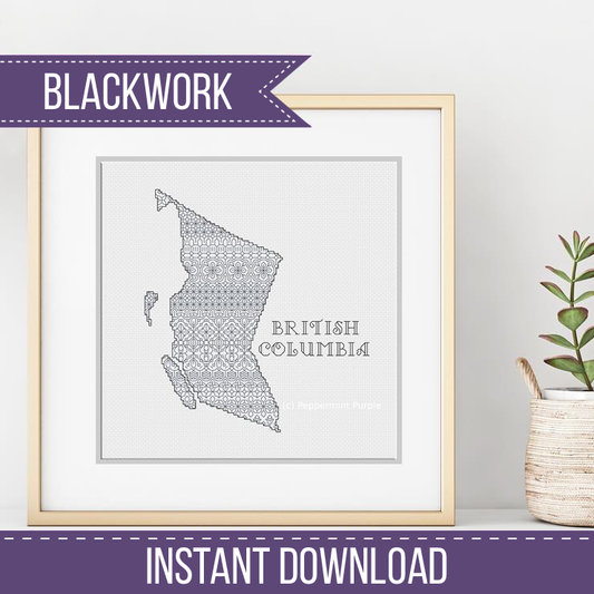 British Columbia Blackwork Blackwork Pattern by Peppermint Purple