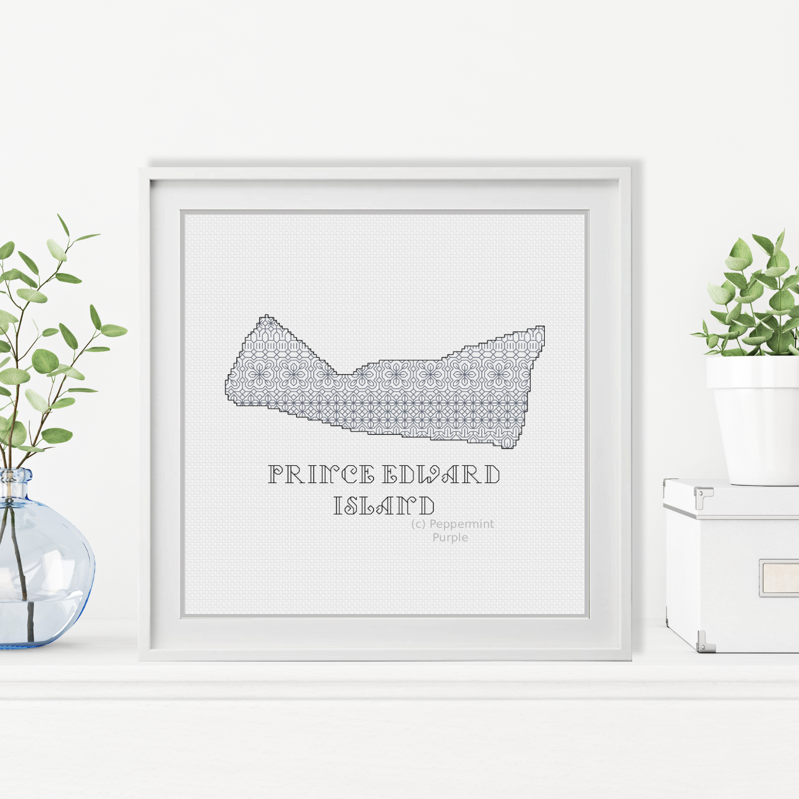 Prince Edward Island Blackwork Pattern by Peppermint Purple