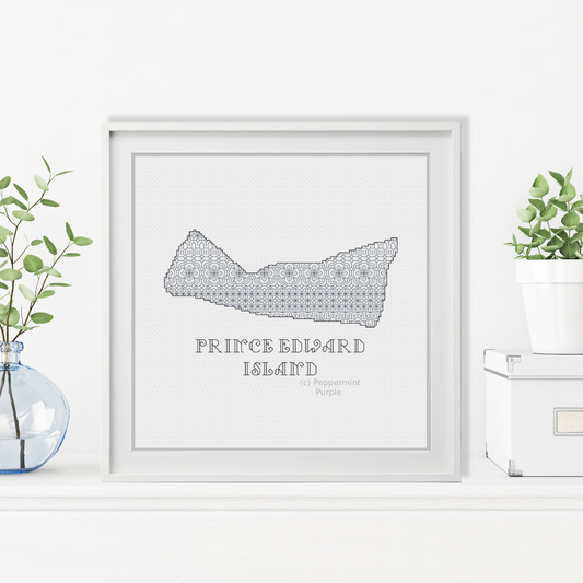 Prince Edward Island Blackwork Pattern by Peppermint Purple