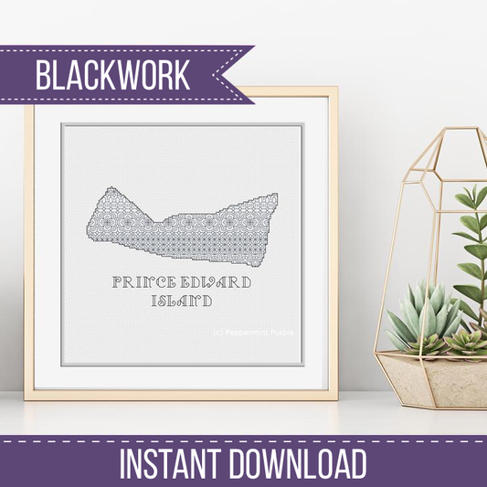 Prince Edward Island Blackwork Pattern by Peppermint Purple