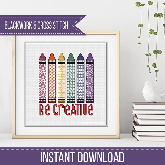 Be Creative Blackwork Pattern by Peppermint Purple