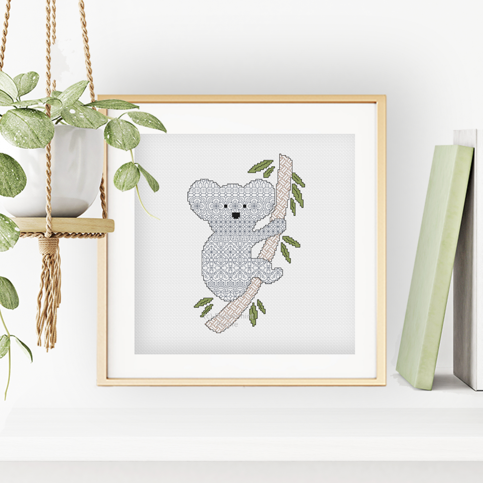 Koala Blackwork Blackwork Pattern by Peppermint Purple