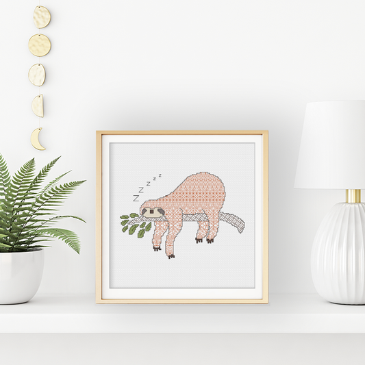 Sloth Blackwork Blackwork Pattern by Peppermint Purple