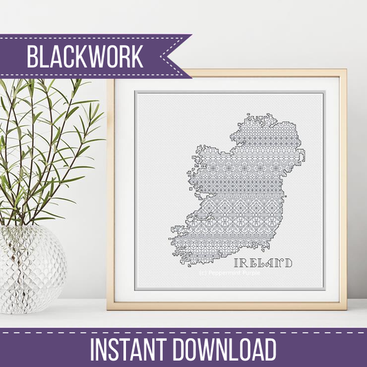 Ireland Blackwork Blackwork Pattern by Peppermint Purple