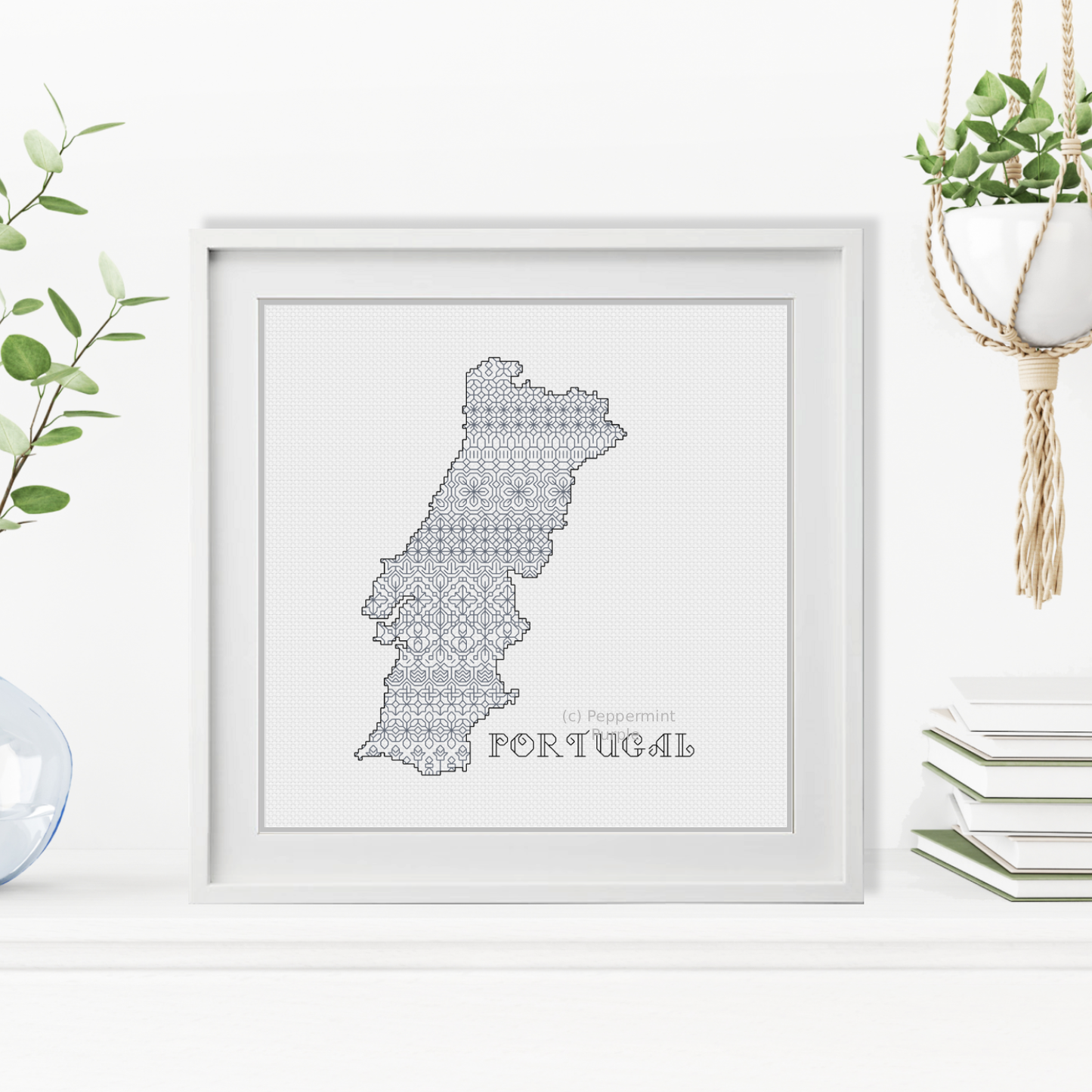 Portugal Blackwork Blackwork Pattern by Peppermint Purple
