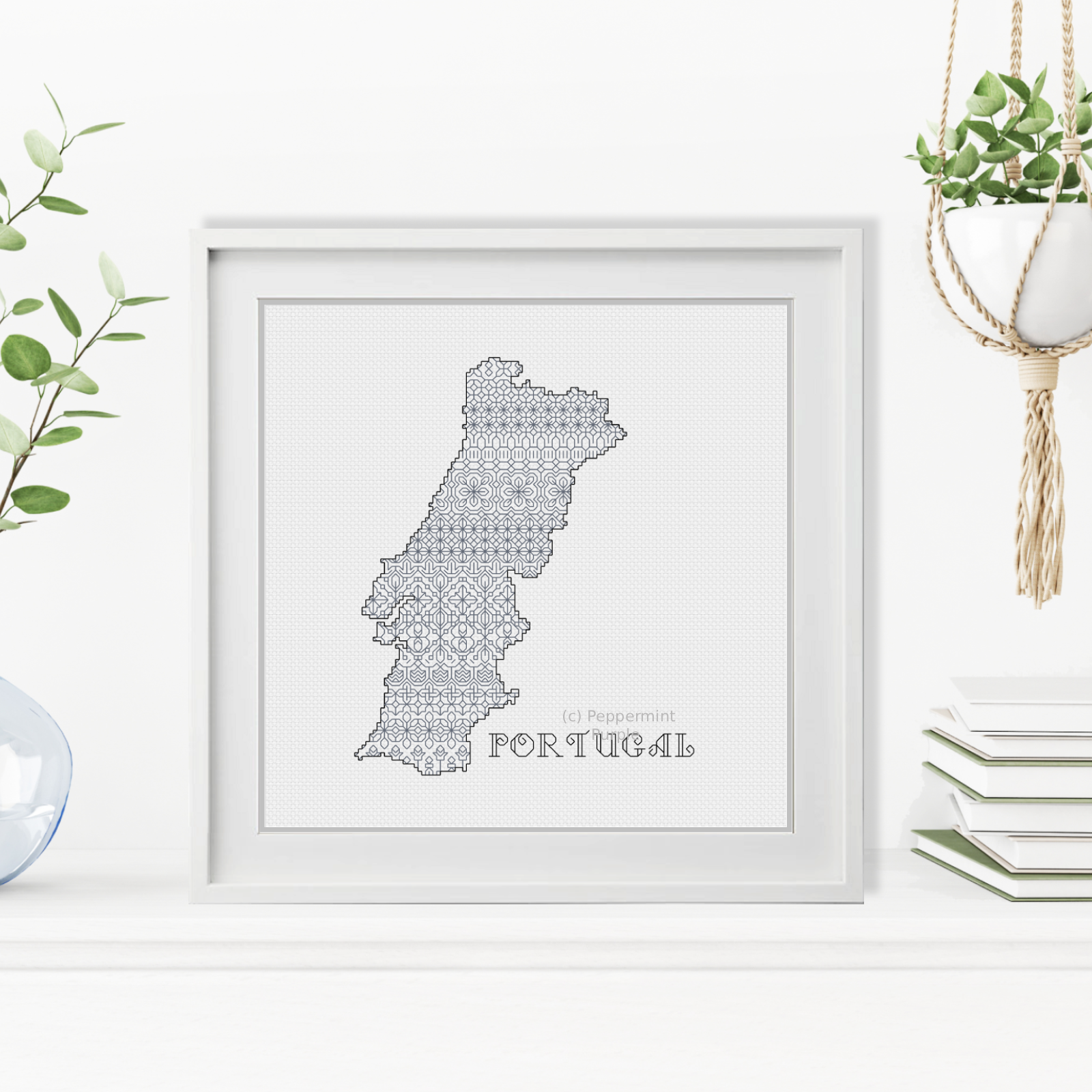 Portugal Blackwork Blackwork Pattern by Peppermint Purple