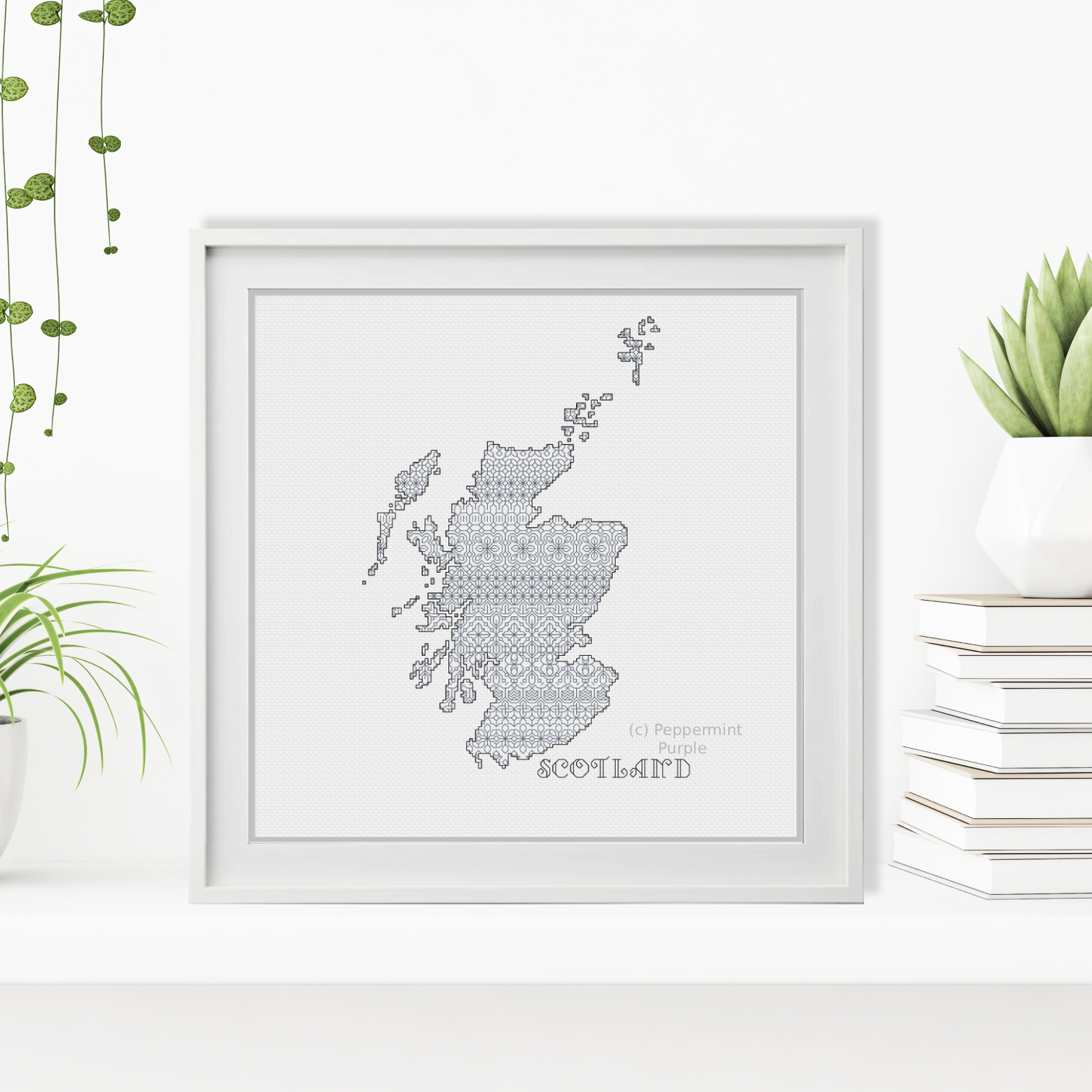 Scotland Blackwork Blackwork Pattern by Peppermint Purple