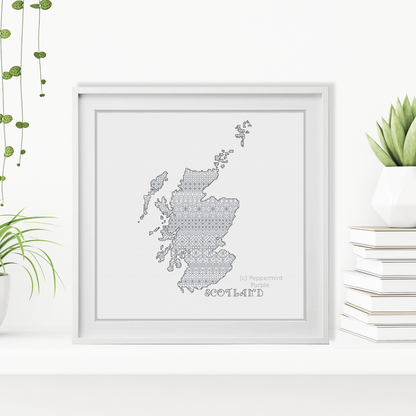 Scotland Blackwork Blackwork Pattern by Peppermint Purple