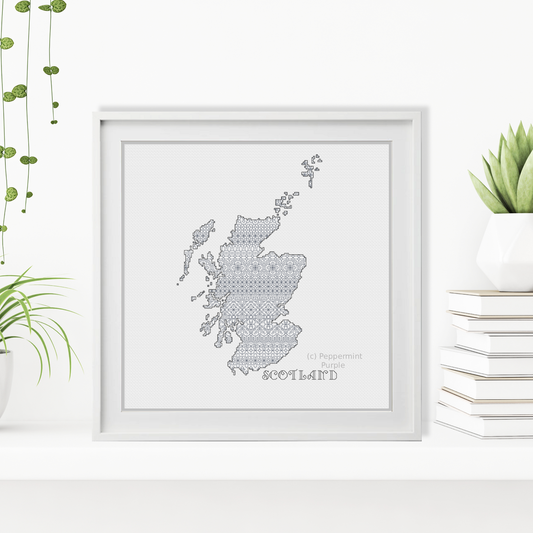 Scotland Blackwork Blackwork Pattern by Peppermint Purple