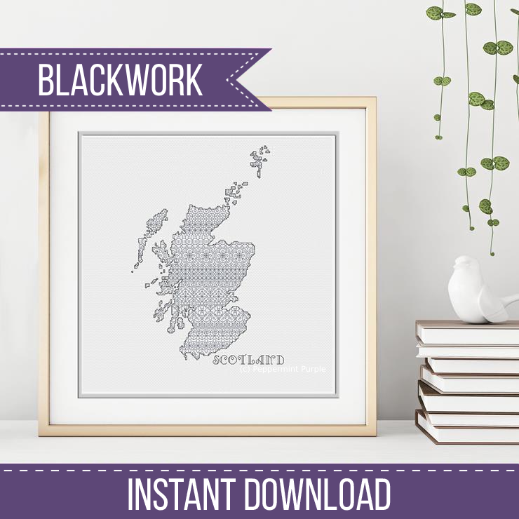 Scotland Blackwork Blackwork Pattern by Peppermint Purple