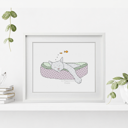 Fishy Dreams Blackwork Pattern by Peppermint Purple