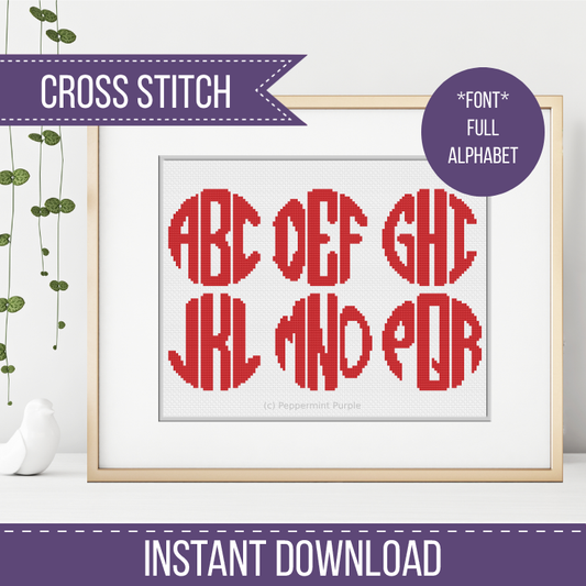 Monogram Font Cross Stitch Font by Peppermint Purple