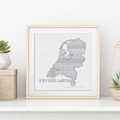 Netherlands Blackwork Blackwork Pattern by Peppermint Purple