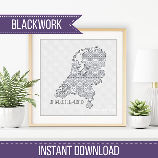 Netherlands Blackwork Blackwork Pattern by Peppermint Purple