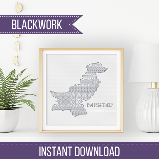 Pakistan Blackwork Blackwork Pattern by Peppermint Purple