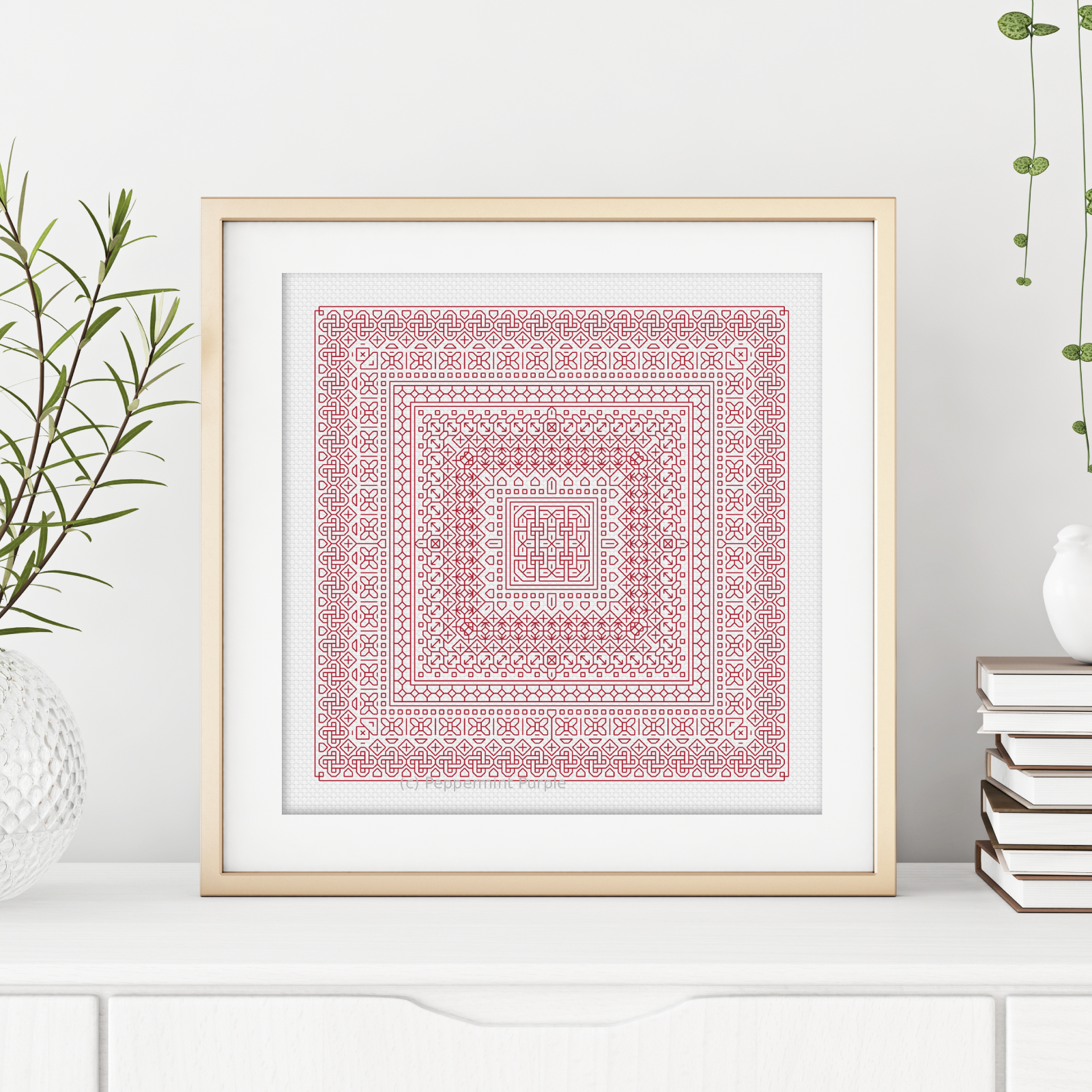 Study In Salmon Blackwork Study In Colour by Peppermint Purple