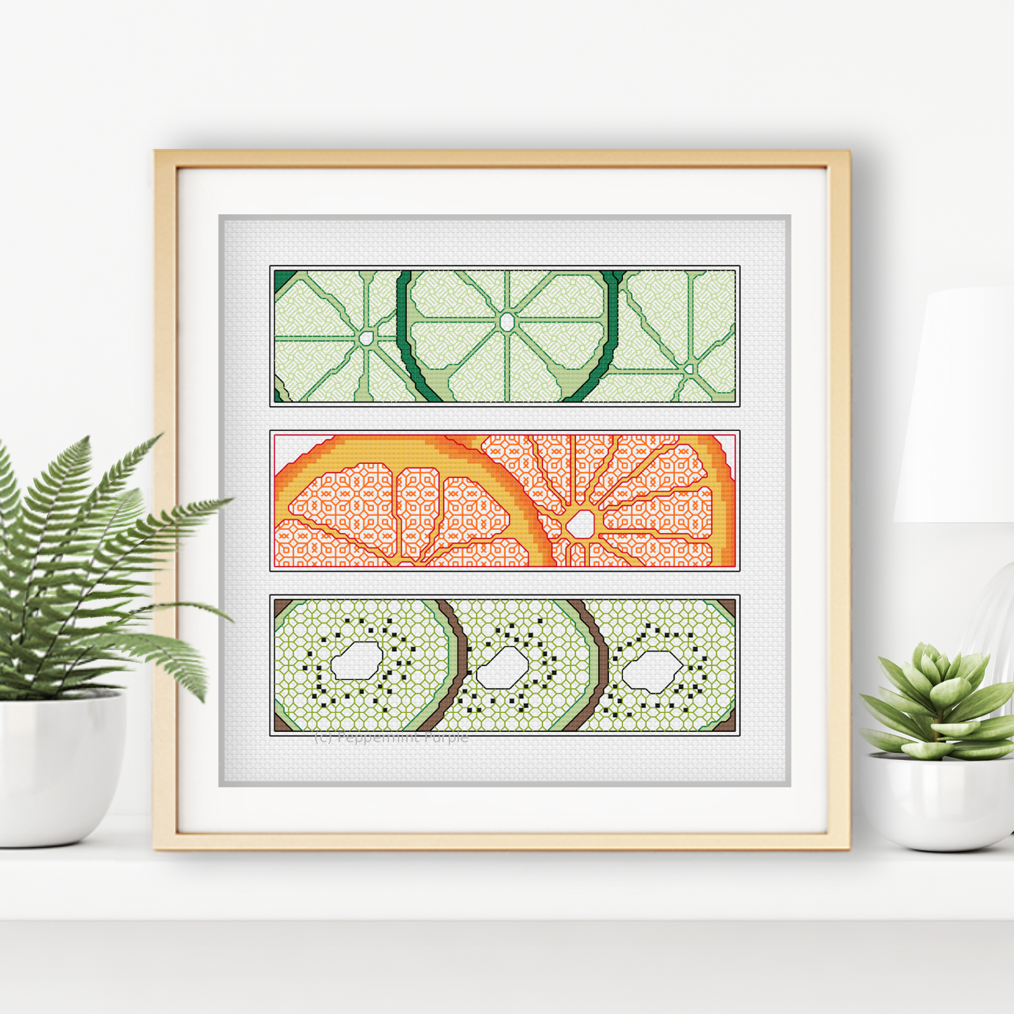Fruit Bookmarks Blackwork Pattern by Peppermint Purple