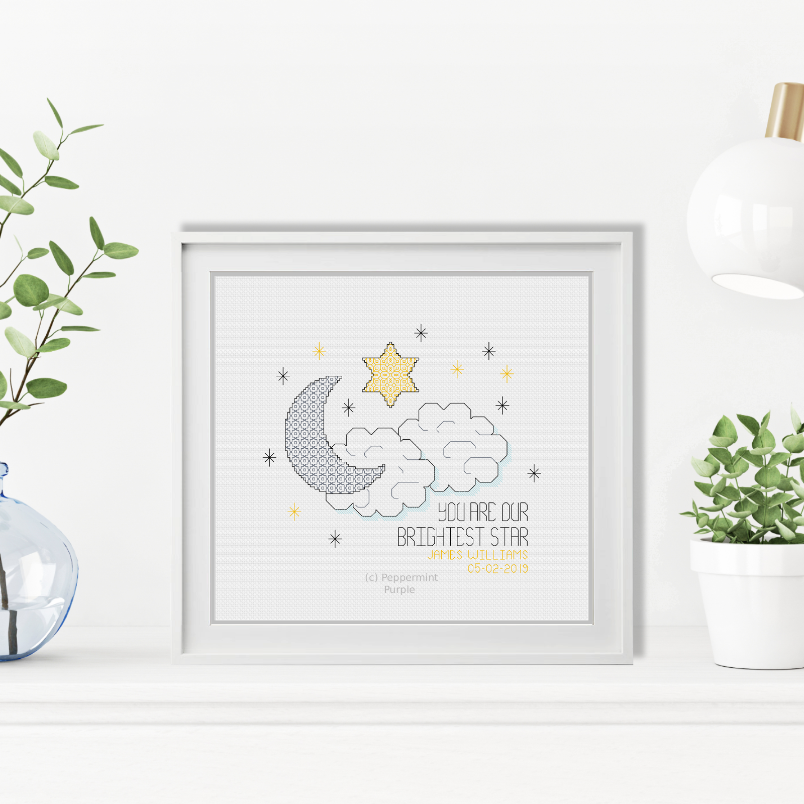 Brightest Star Blackwork Blackwork Pattern by Peppermint Purple