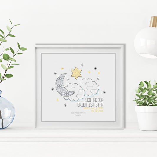 Brightest Star Blackwork Blackwork Pattern by Peppermint Purple