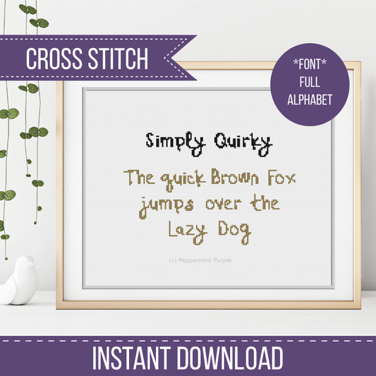 Simply Quirky Font Cross Stitch Font by Peppermint Purple