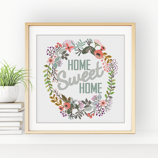 Home Sweet Home Cross Stitch Pattern by Peppermint Purple