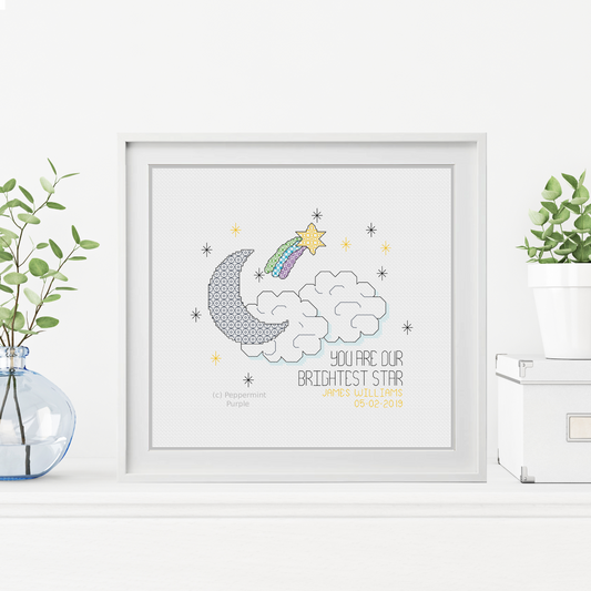 Shooting Star Blackwork Blackwork Pattern by Peppermint Purple