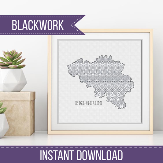 Belgium Blackwork Blackwork Pattern by Peppermint Purple