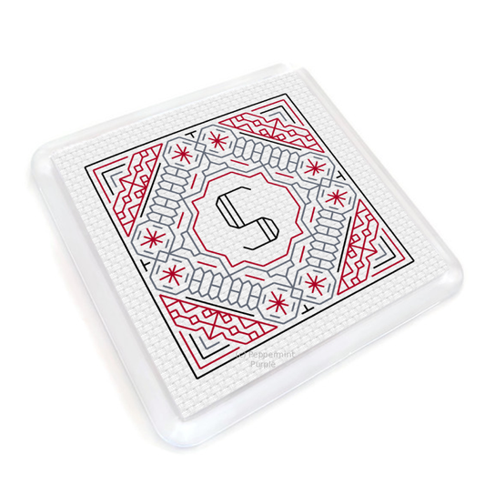 Blackwork Moroccan Coaster Kit Blackwork Kit by Peppermint Purple