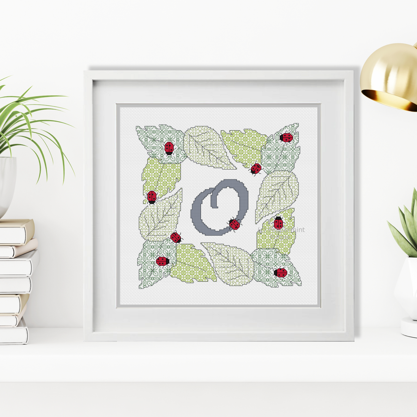 Ladybug Letters Blackwork Pattern by Peppermint Purple