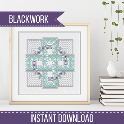Large Love Knot Blackwork Pattern by Peppermint Purple