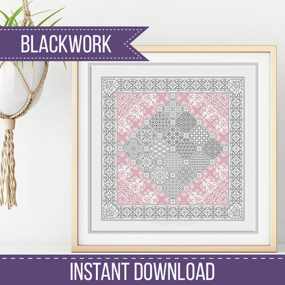 Blackwork Octagons Blackwork Pattern by Peppermint Purple